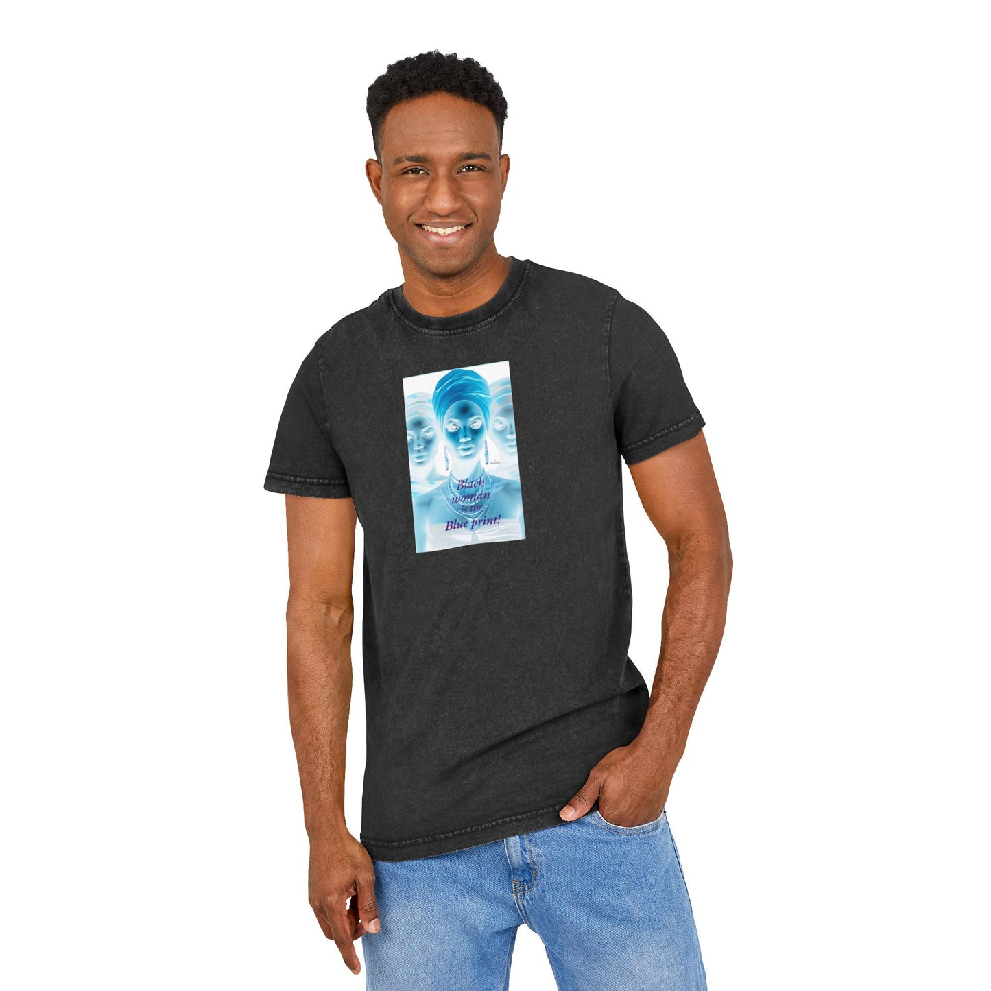 Chic Acid Washed Round Neck Tee - Vintage Style Graphic T-Shirt, Perfect for Casual Outings, Festivals, Gifts, Everyday Wear