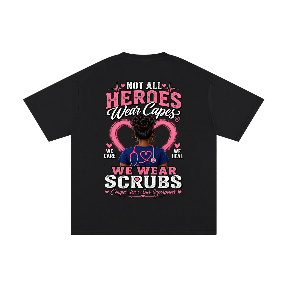 Nurse tee Not All Heroes Wear Capes cotton shirtNurse tee Not All Heroes Wear Capes forest green front