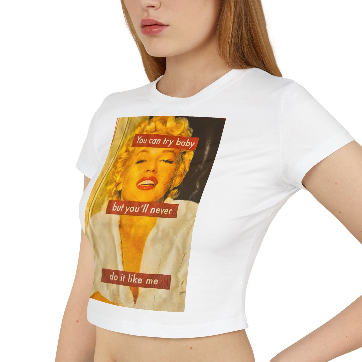 Chic Vintage Women's Baby Tee | Retro Marilyn Monroe Quote | Casual Summer Top, Cute Gift, Luxe Lounge Wear, Trendy Crop Tee