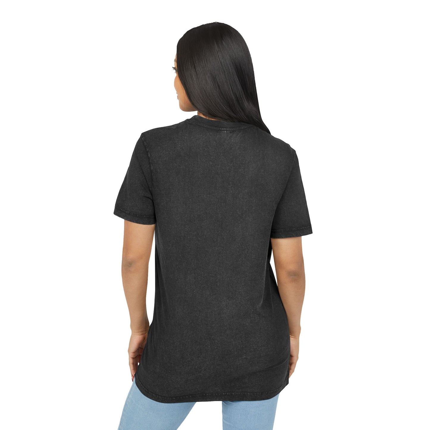Chic Acid Washed Round Neck Tee - Vintage Style Graphic T-Shirt, Perfect for Casual Outings, Festivals, Gifts, Everyday Wear