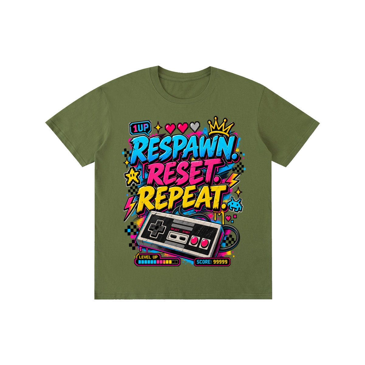 Respawn. Reset. Repeat. Gamer tee