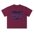 Nurse After Dark Heavyweight Oversized Tee featuring spooky bats and purple graphic design.