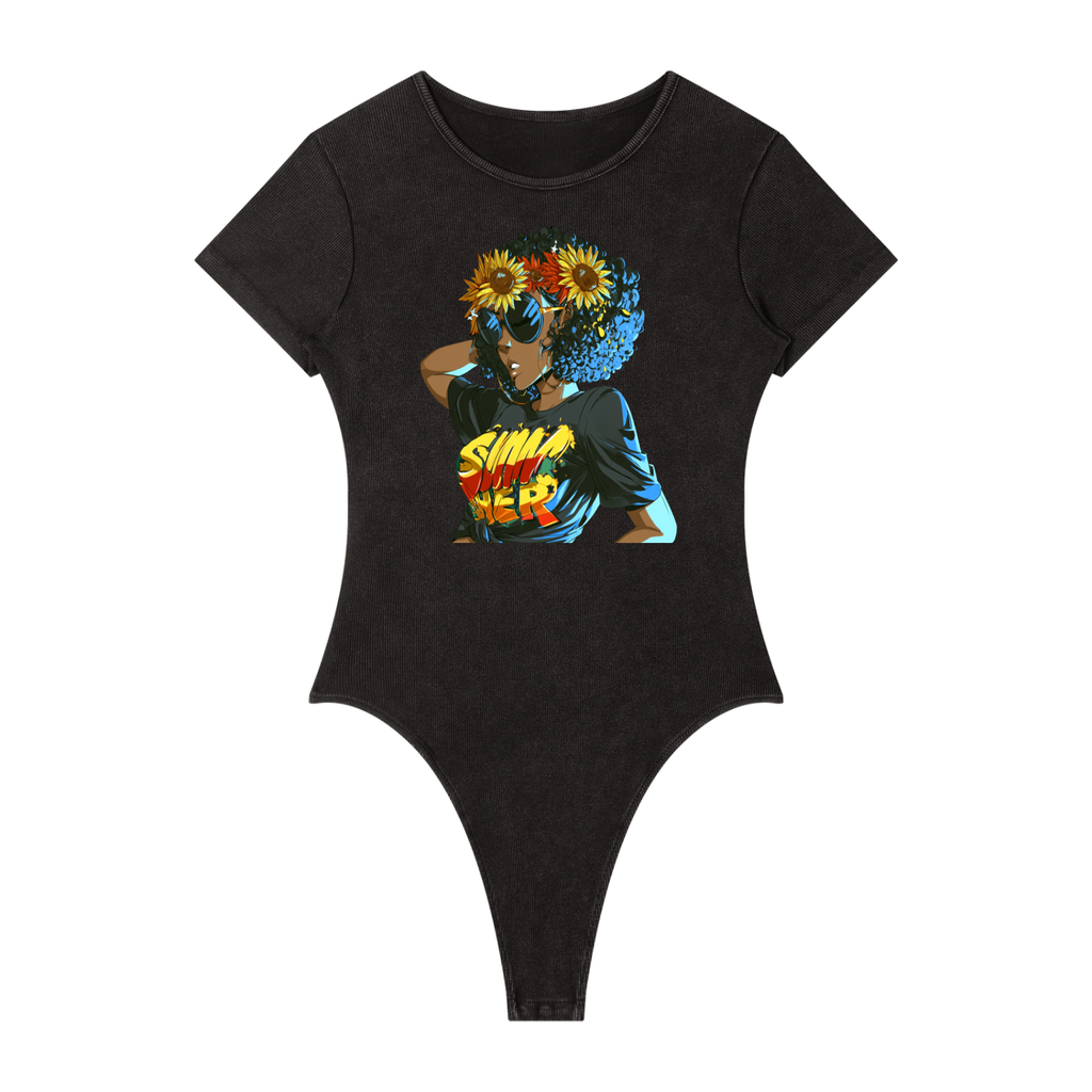 Women's Mineral Wash Crewneck Bodysuit