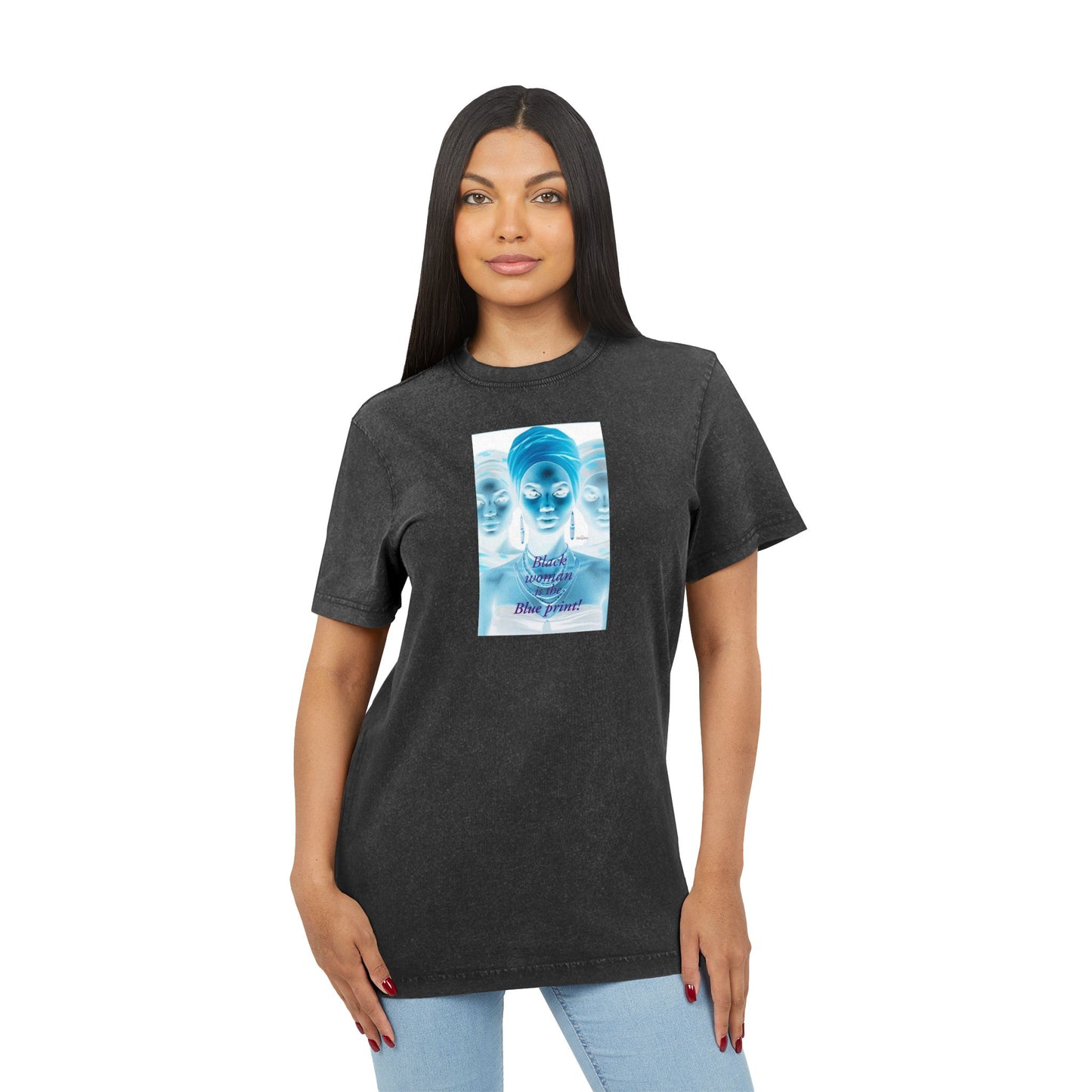 Chic Acid Washed Round Neck Tee - Vintage Style Graphic T-Shirt, Perfect for Casual Outings, Festivals, Gifts, Everyday Wear