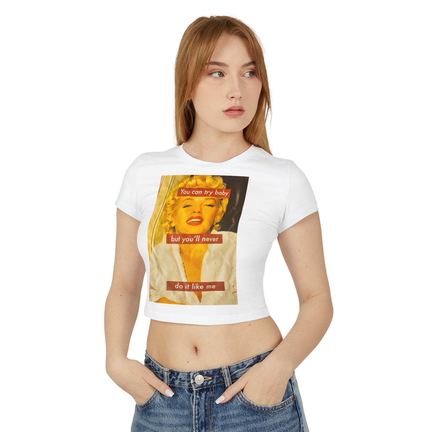 Chic Vintage Women's Baby Tee | Retro Marilyn Monroe Quote | Casual Summer Top, Cute Gift, Luxe Lounge Wear, Trendy Crop Tee