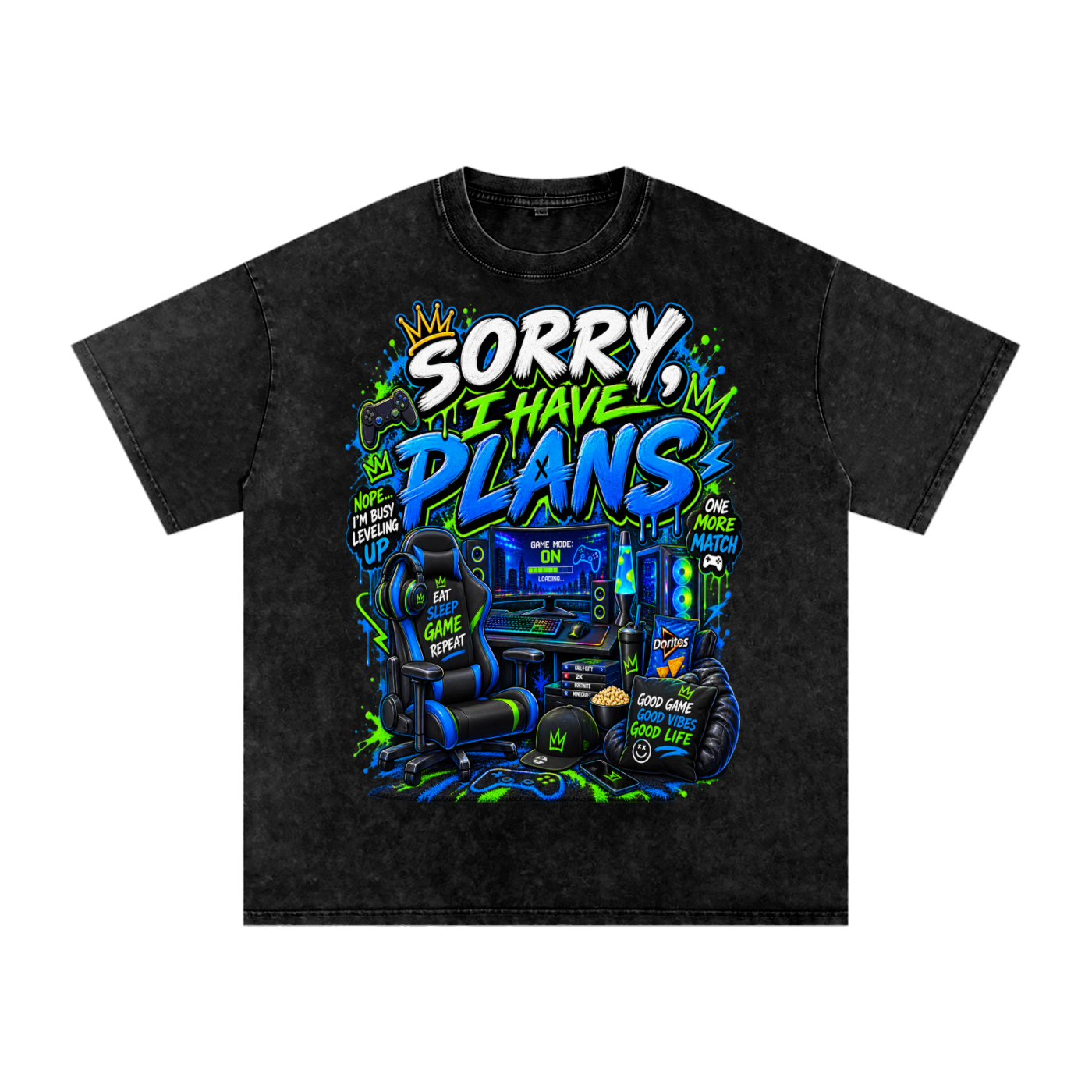 Sorry, I'm gaming Snow-Washed Oversized Tee