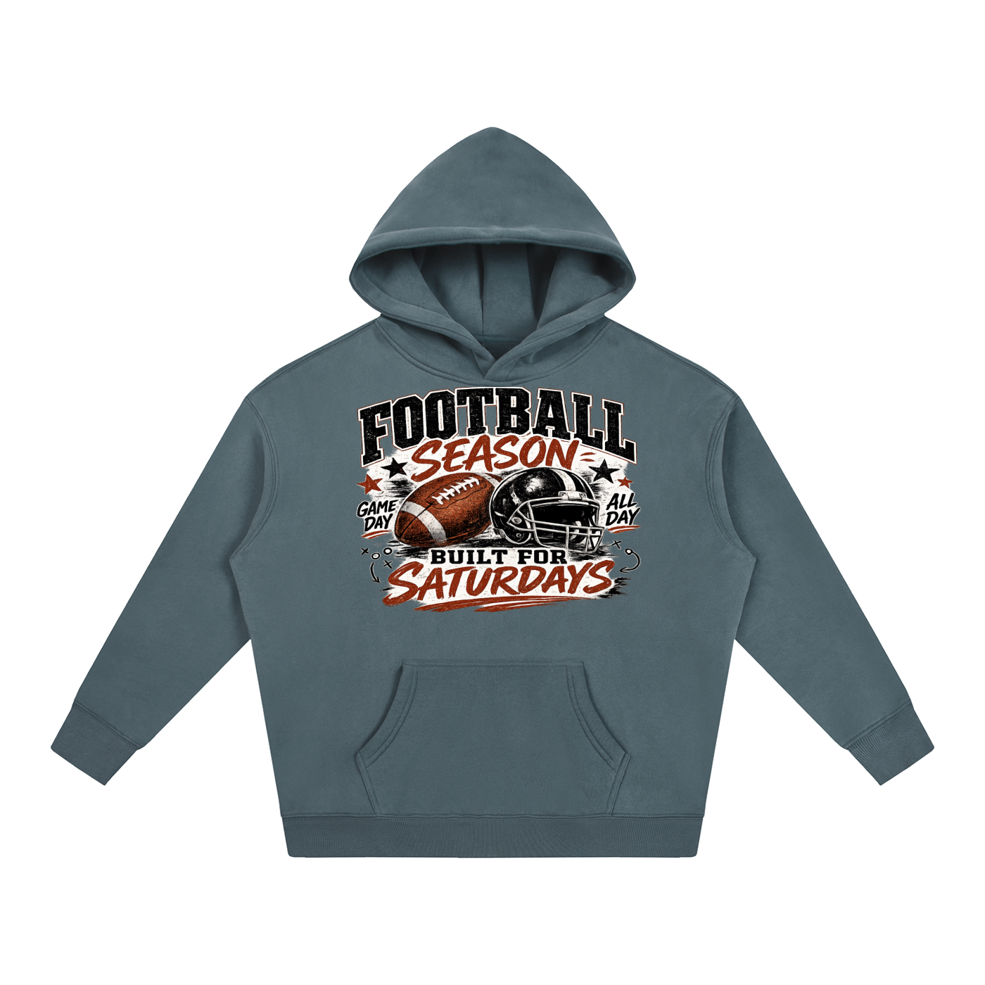 "Football " Oversize Fleeced Hoodie