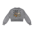 "Independent" Mineral Wash Balloon Sleeve Cropped Sweater