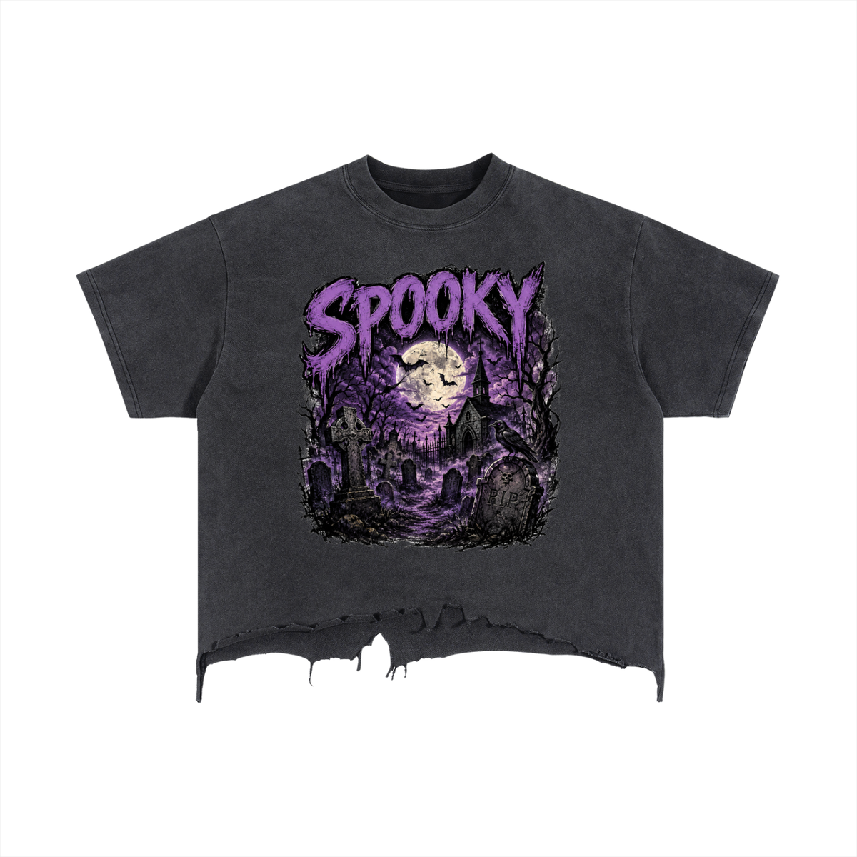 Spooky Season Distressed Graphic Tee