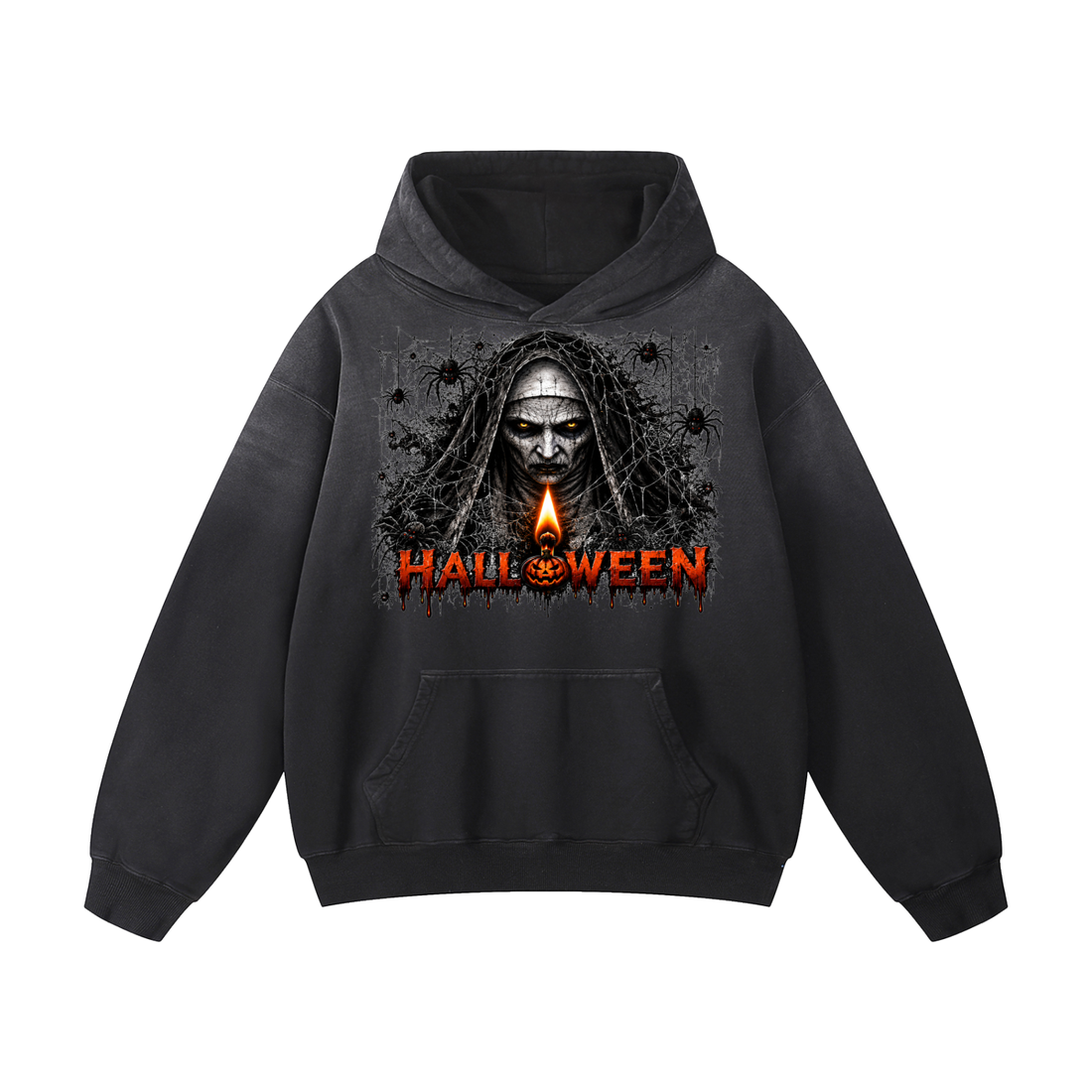 Vintage heavyweight hoodie gray cropped front