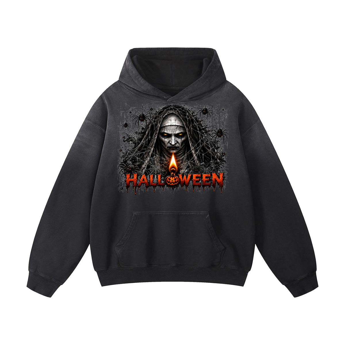 Vintage heavyweight hoodie gray cropped front