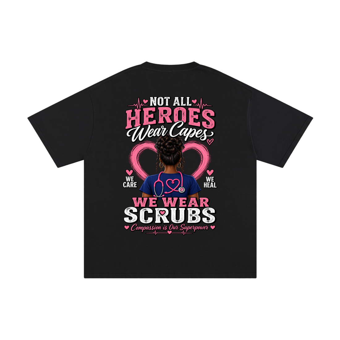 Nurse tee Not All Heroes Wear Capes cotton shirtNurse tee Not All Heroes Wear Capes forest green front