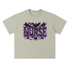 Nurse After Dark Heavyweight Oversized Tee featuring spooky bats and purple graphic design.