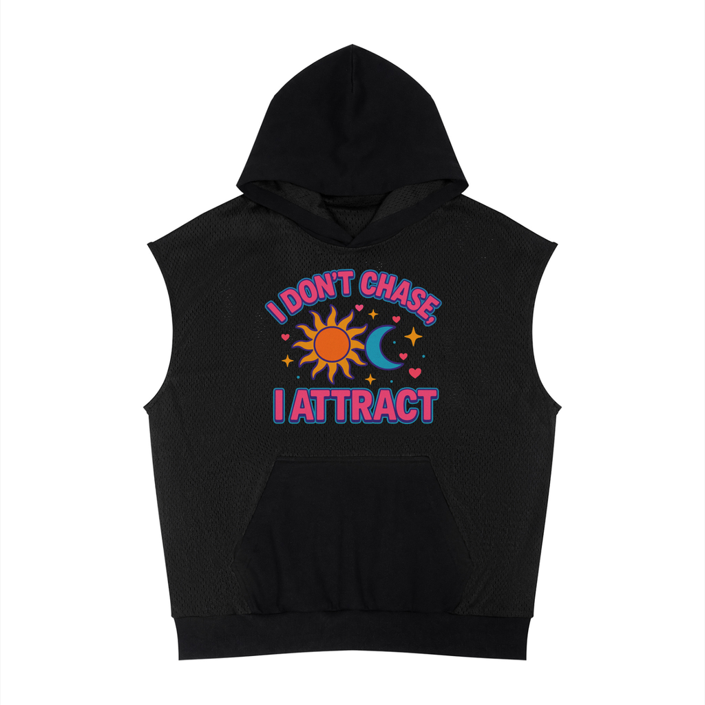 Unisex Panel Mesh Sleeveless Hoodie
