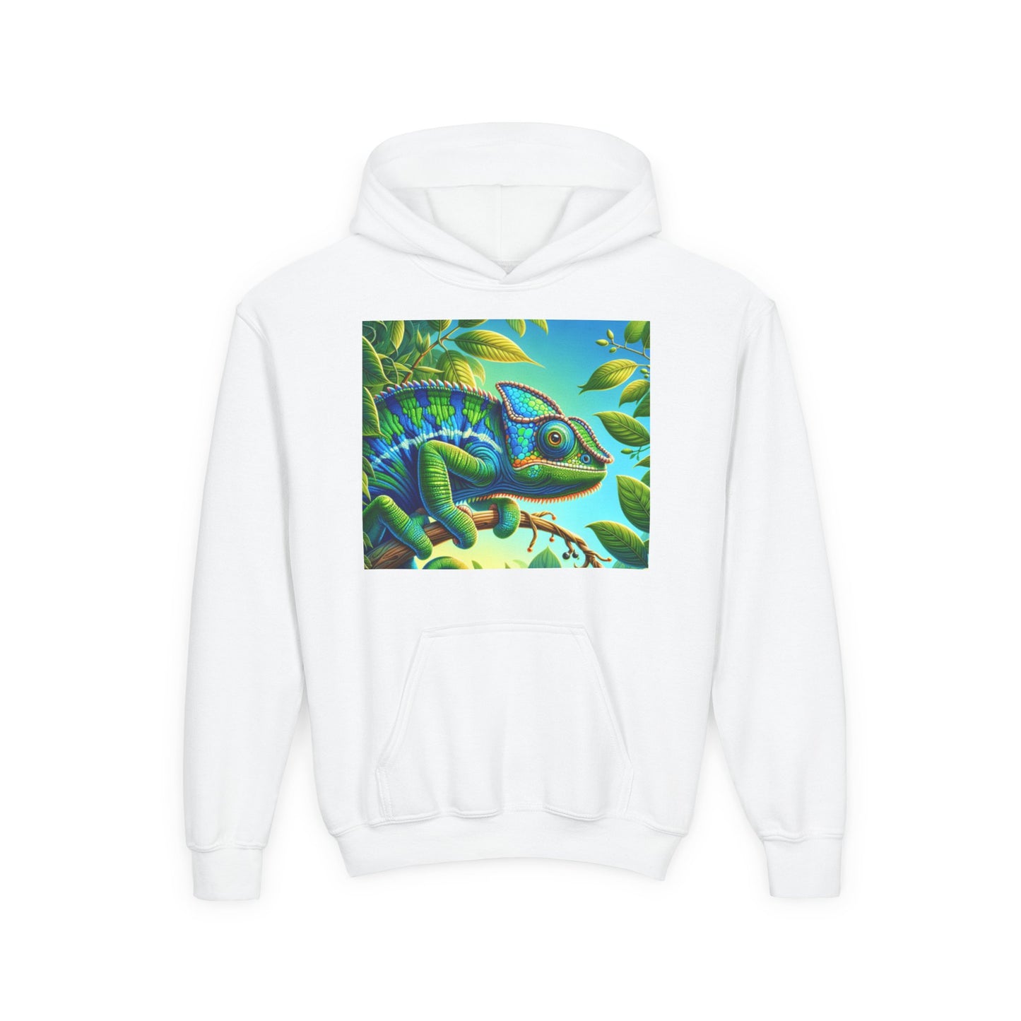 Youth Chameleon Hoodie - Colorful Chameleon Design Sweatshirt for Kids, Perfect for Gifts and Everyday Wear, Fun & Stylish