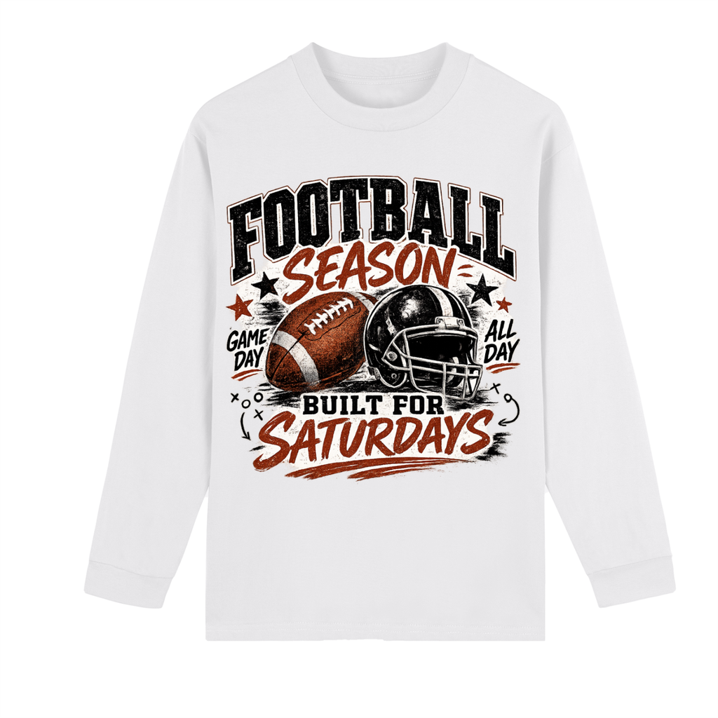"Football " Crew Neck Drop Shoulder Long Sleeve Shirt