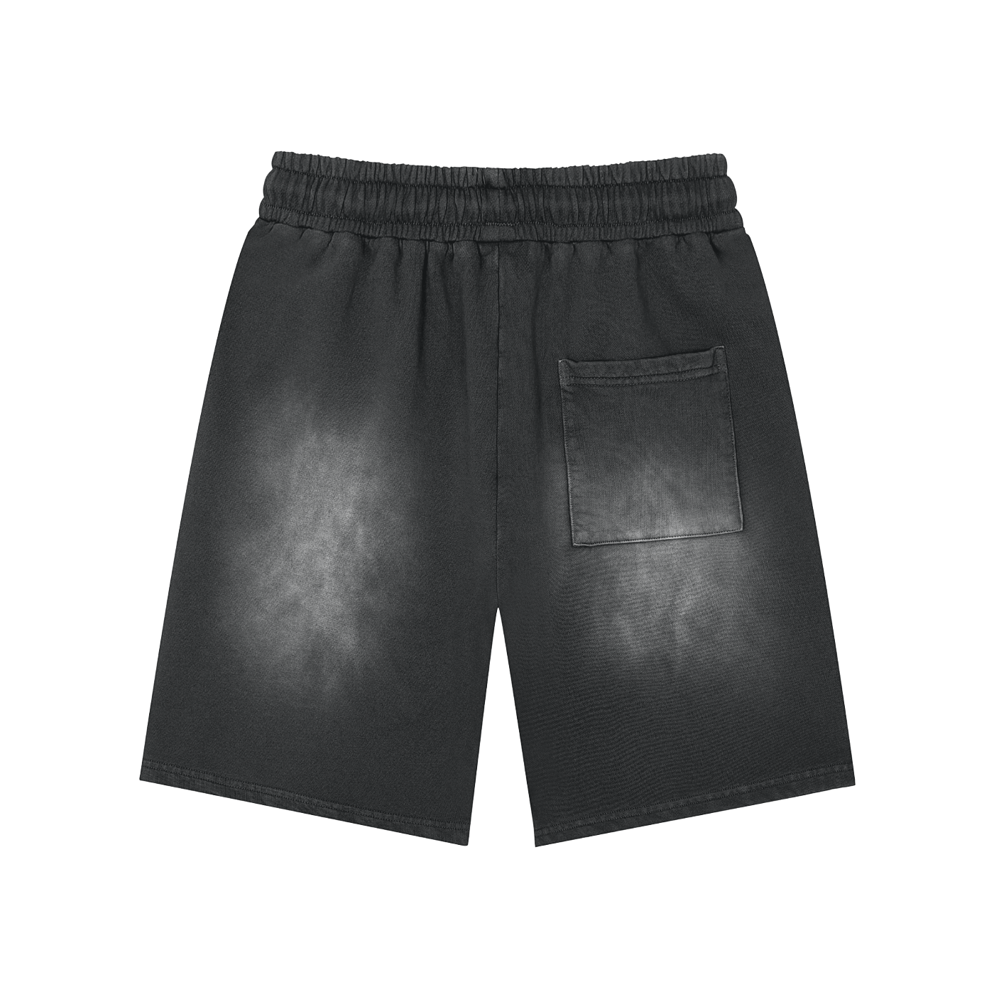 "Vibe Check" Rectangle Patch Monkey Washed Shorts