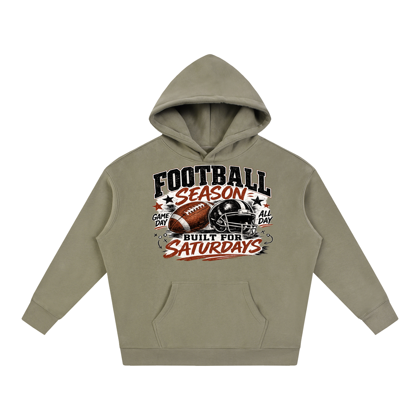 "Football " Oversize Fleeced Hoodie
