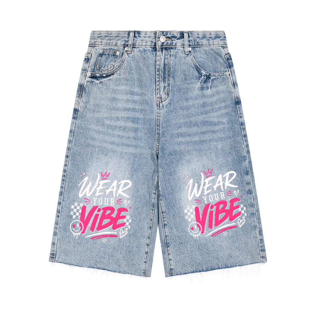 Vibe Check Vintage Wide Leg Denim Shorts