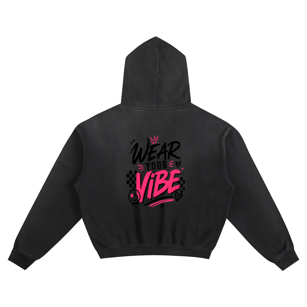 "Vibe Check" Sunfade Boxy Hoodie