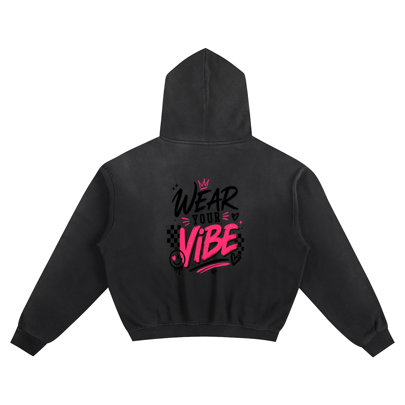"Vibe Check" Sunfade Boxy Hoodie
