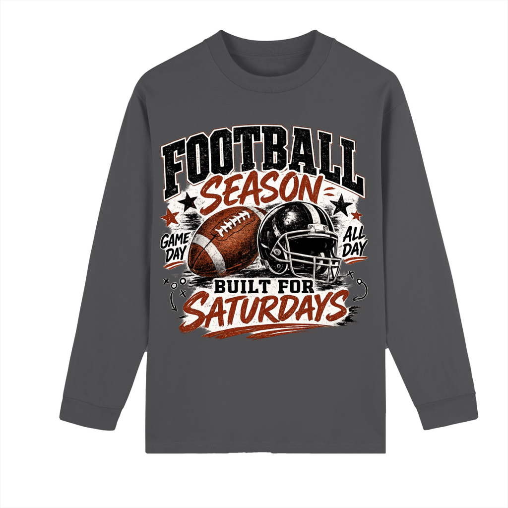 "Football " Crew Neck Drop Shoulder Long Sleeve Shirt