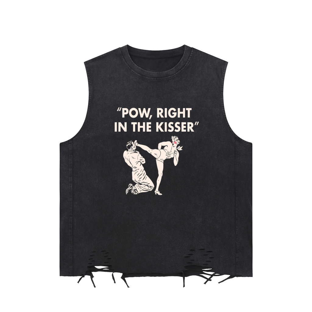Snow Washed Raw-Hem Tank Top