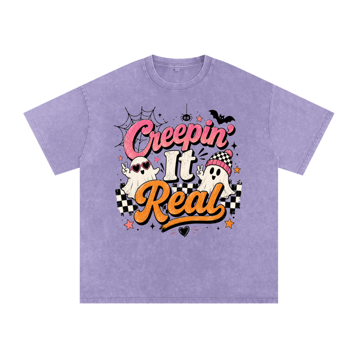 "Creeping" Snow Washed Oversized Cotton T-Shirt