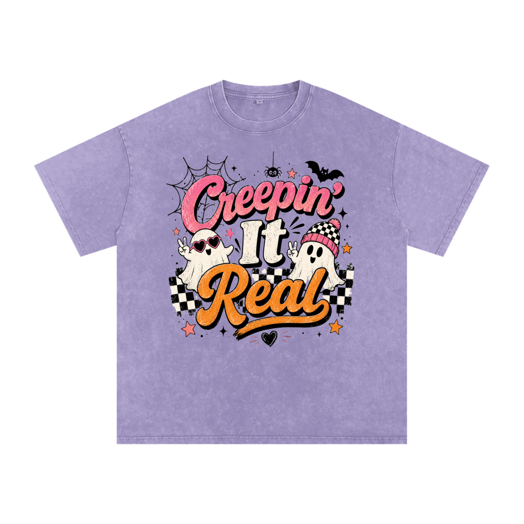Snow Washed Oversized Cotton T-Shirt