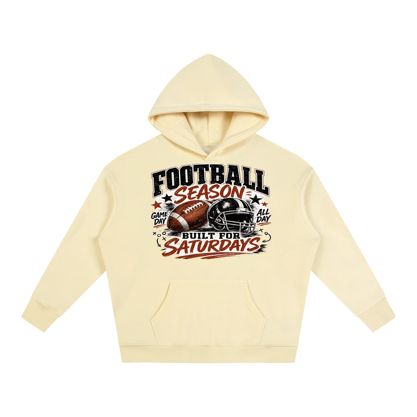 "Football " Oversize Fleeced Hoodie