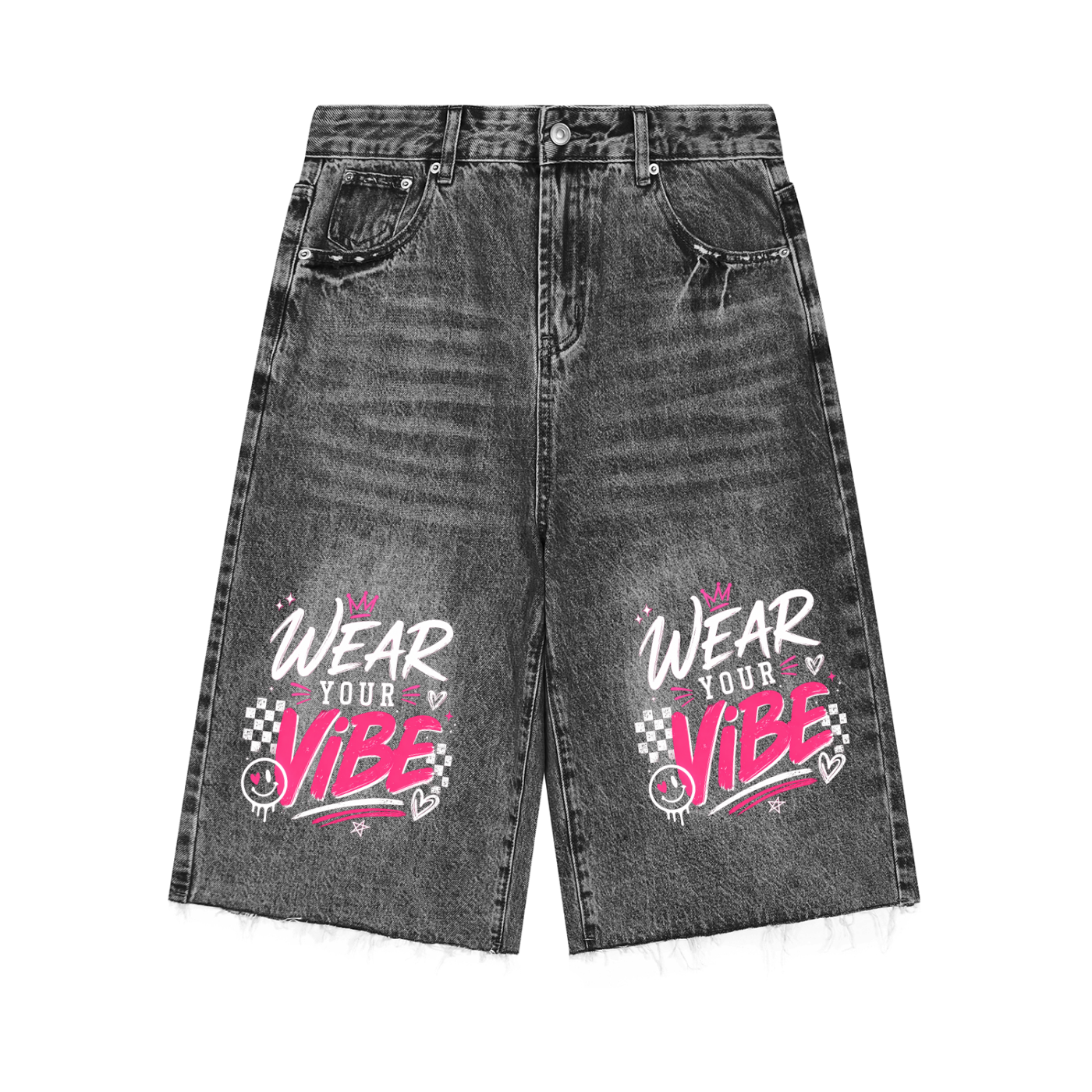 "Vibe Check" Men’s Vintage Wide Leg Denim Shorts
