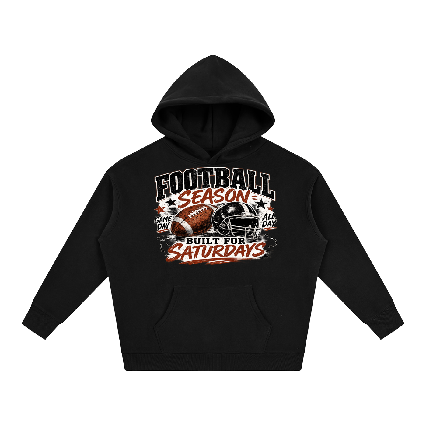 "Football " Oversize Fleeced Hoodie