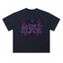 Nurse After Dark Heavyweight Oversized Tee featuring spooky bats and purple graphic design.