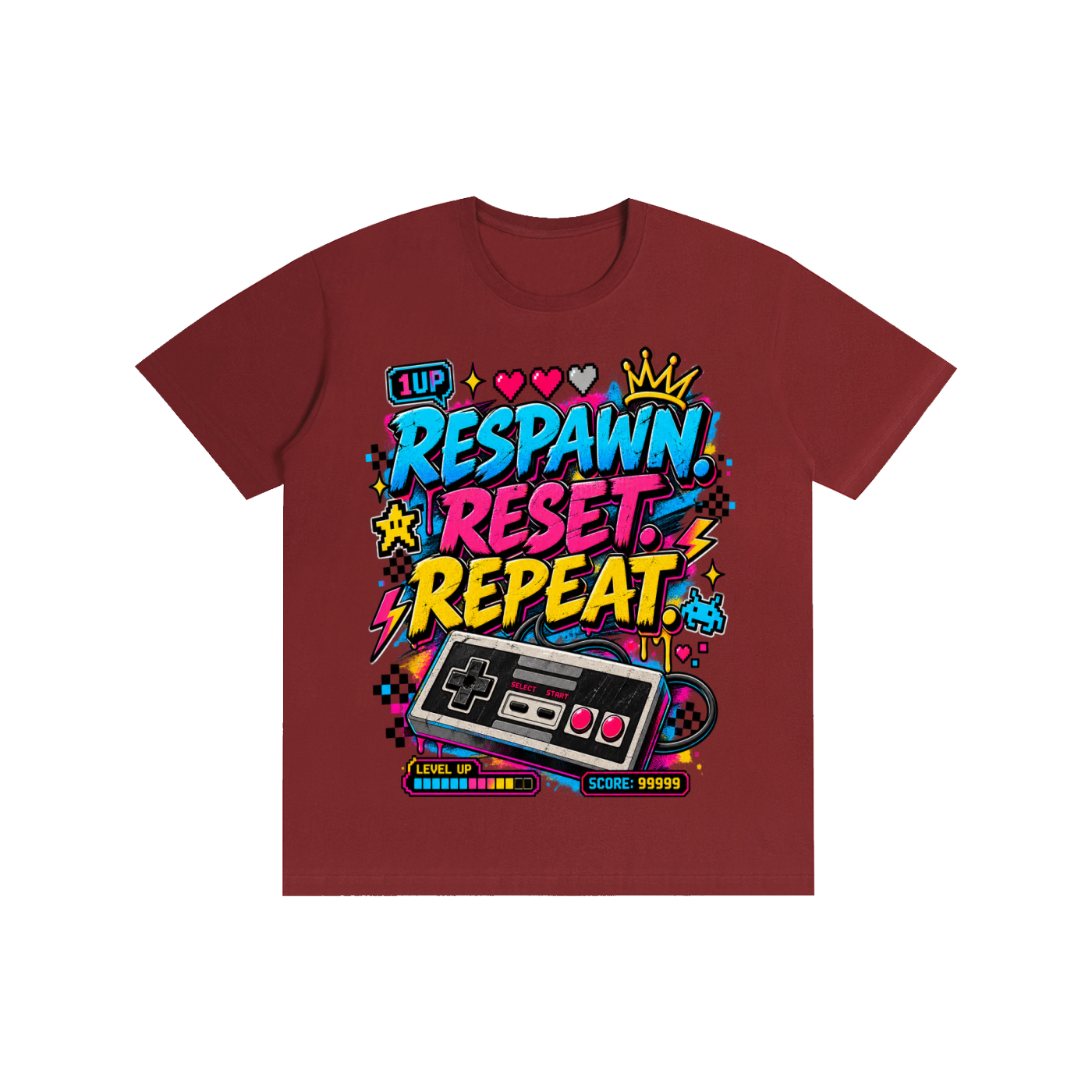 Respawn. Reset. Repeat. Gamer tee