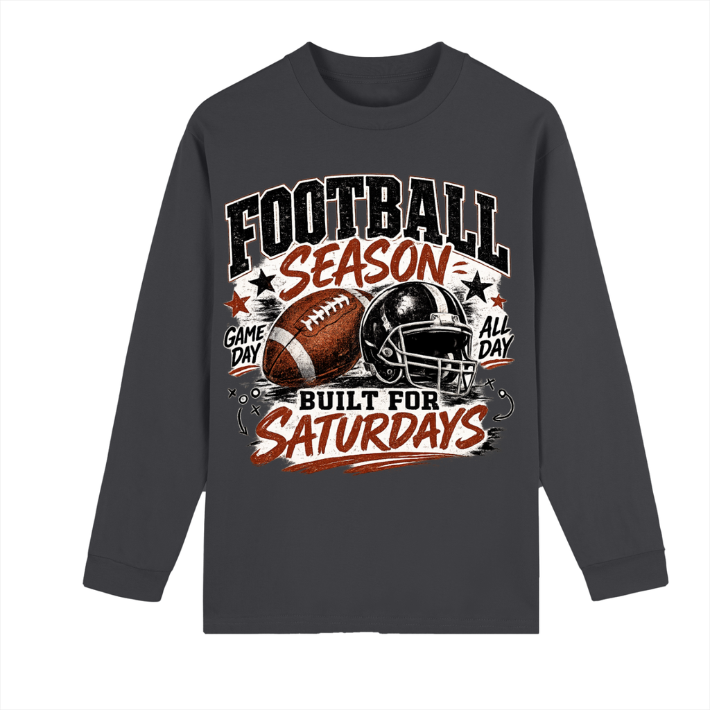 "Football " Crew Neck Drop Shoulder Long Sleeve Shirt