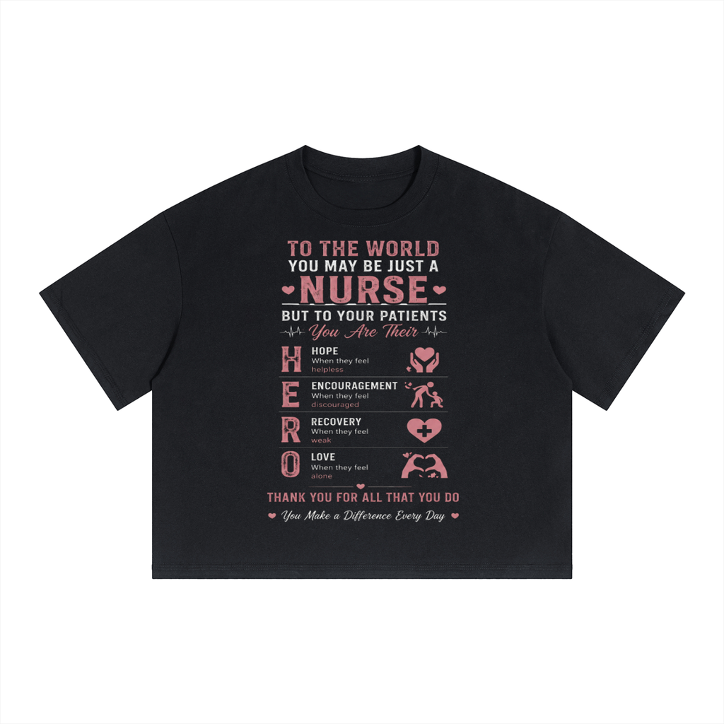"You are their world" Unisex Boxy Drop Shoulder Crop T-Shirt