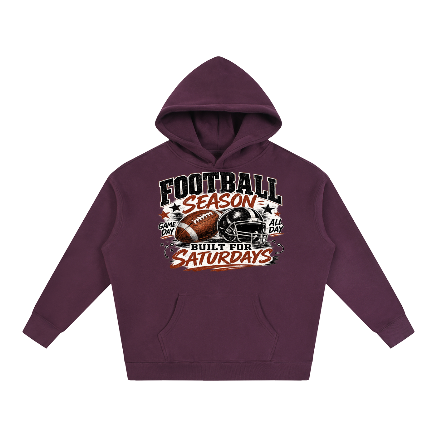 "Football " Oversize Fleeced Hoodie