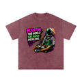 "Space" Snow Washed Oversized Cotton T-Shirt