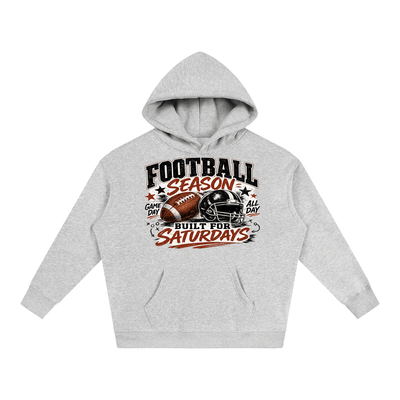 "Football " Oversize Fleeced Hoodie