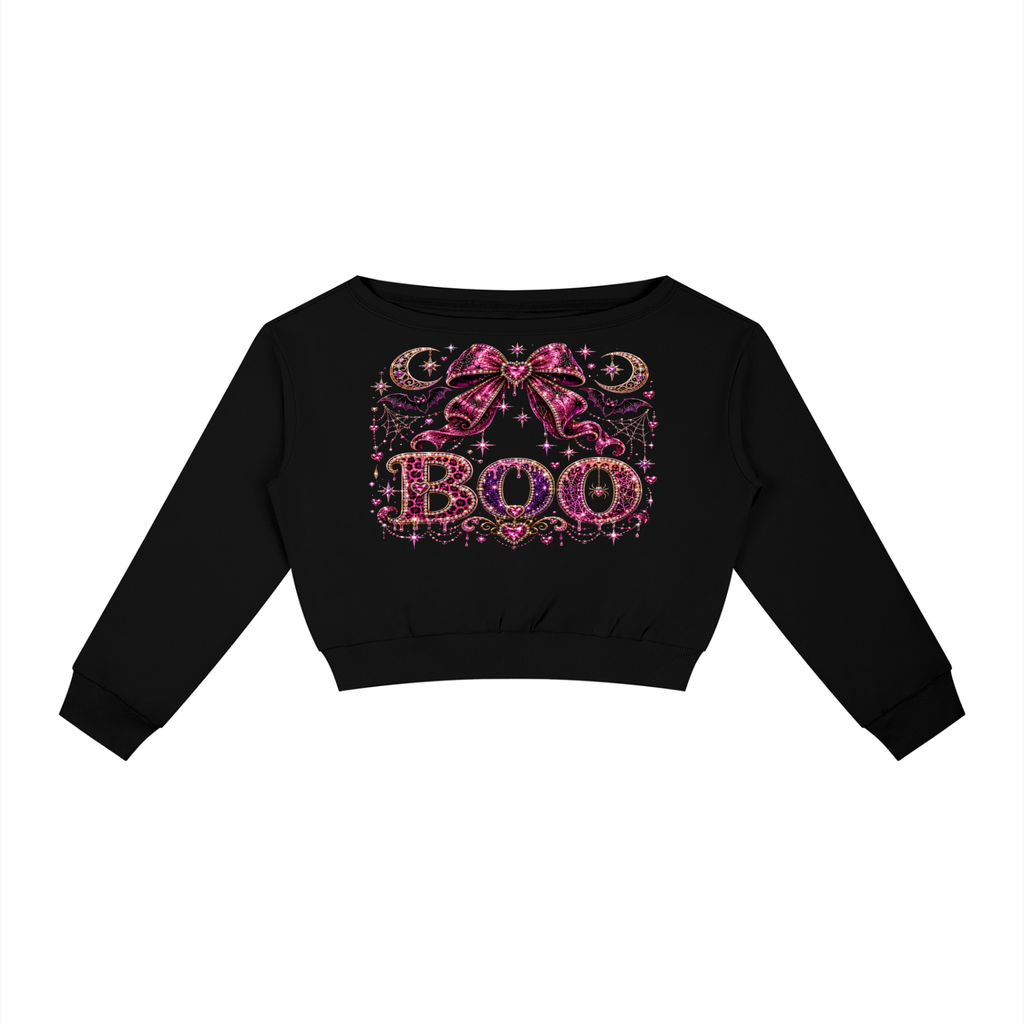 BOO Women's Off-Shoulder Sweatshirt