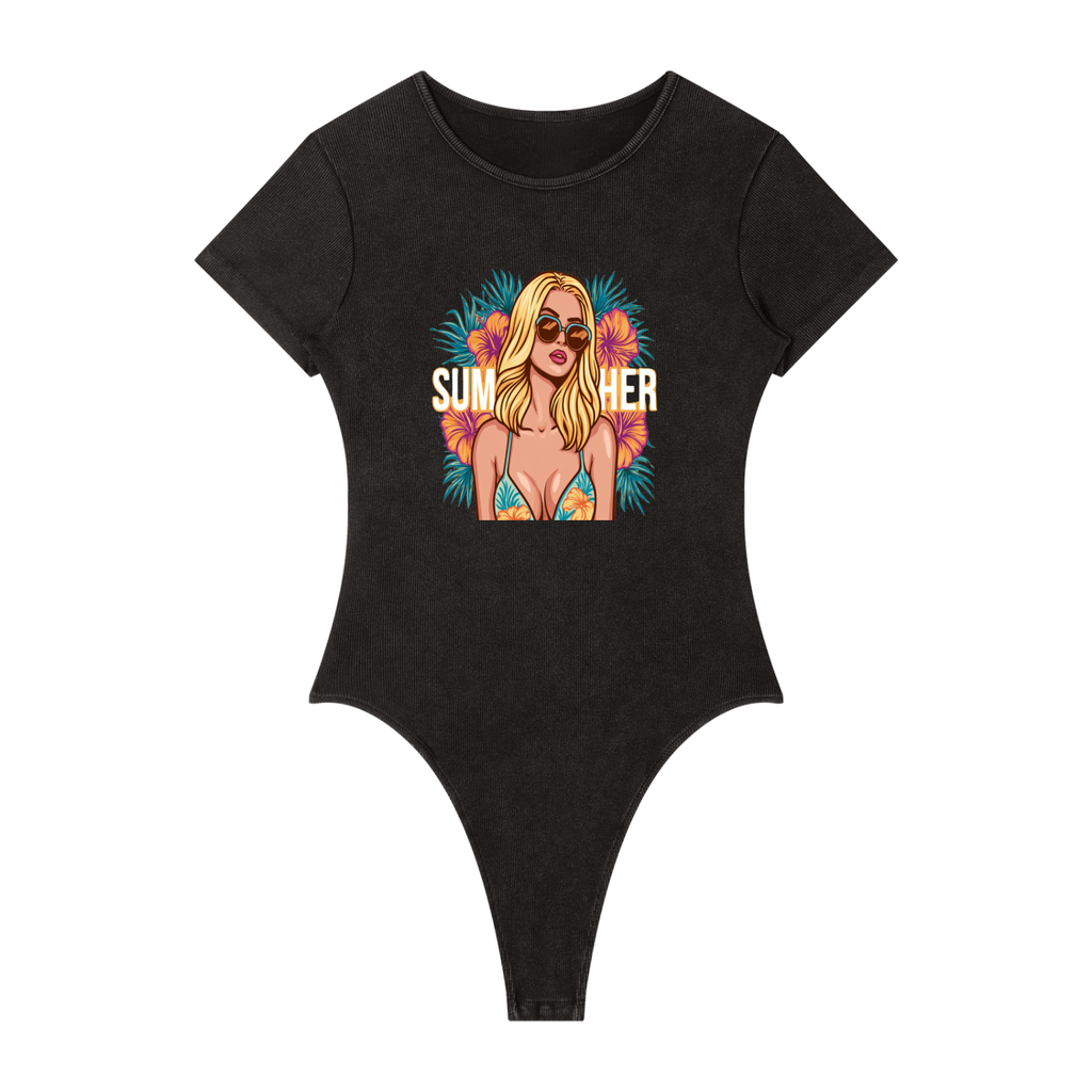 Women's Mineral Wash Crewneck Bodysuit