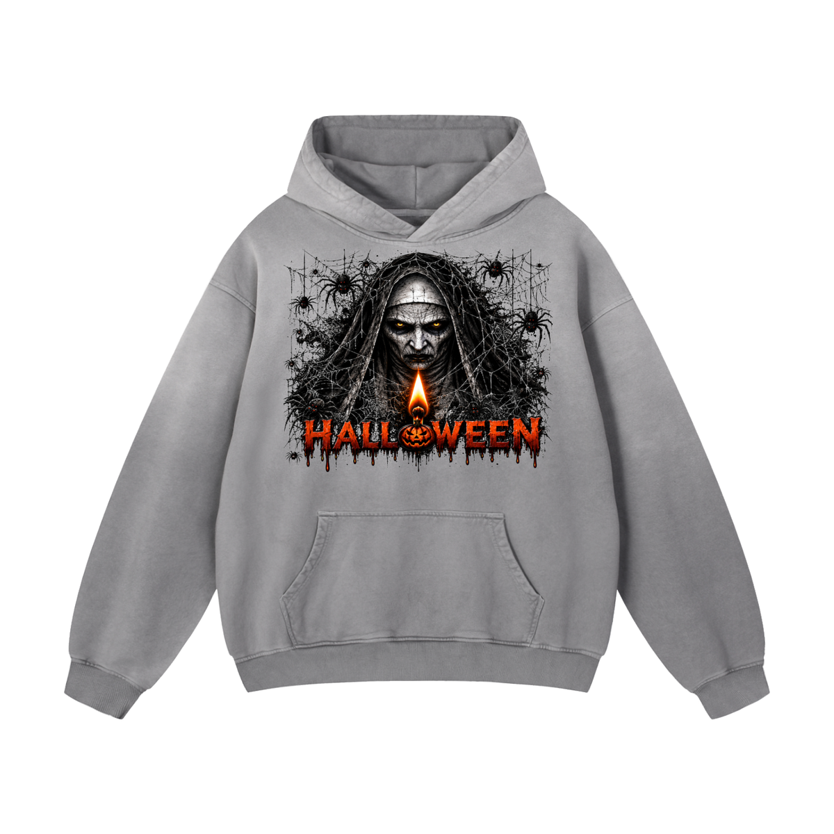 Vintage heavyweight hoodie gray cropped front