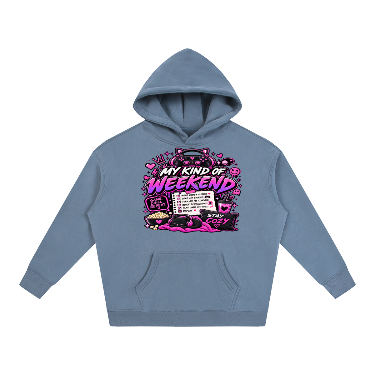 Cozy oversized hoodie red streetwear style