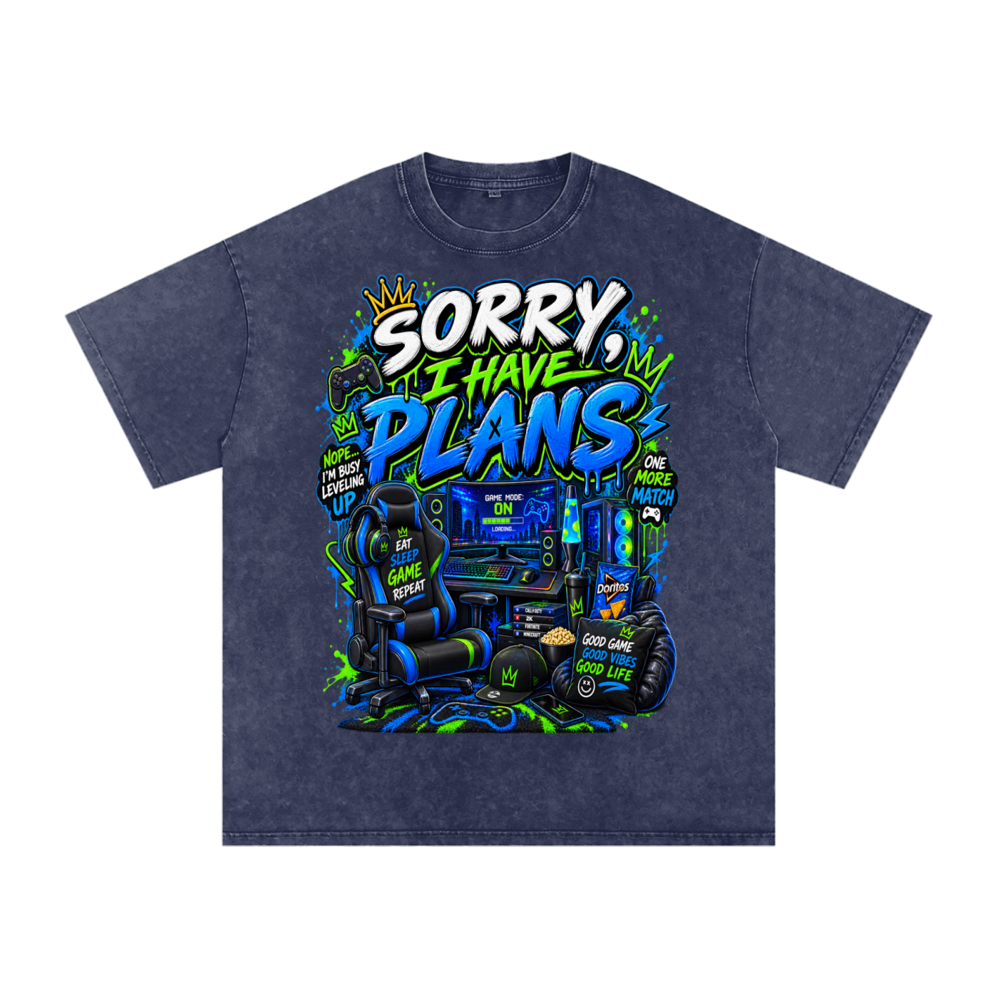 Sorry, I'm gaming Snow-Washed Oversized Tee