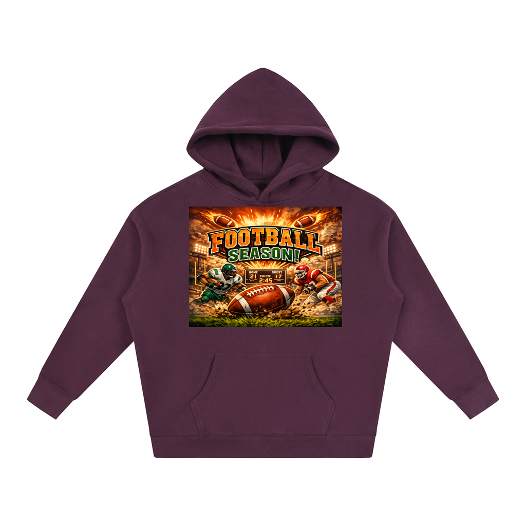 "Football" Oversize Fleeced Hoodie