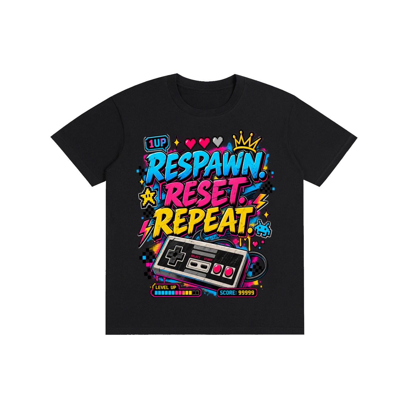 Respawn. Reset. Repeat. Gamer tee