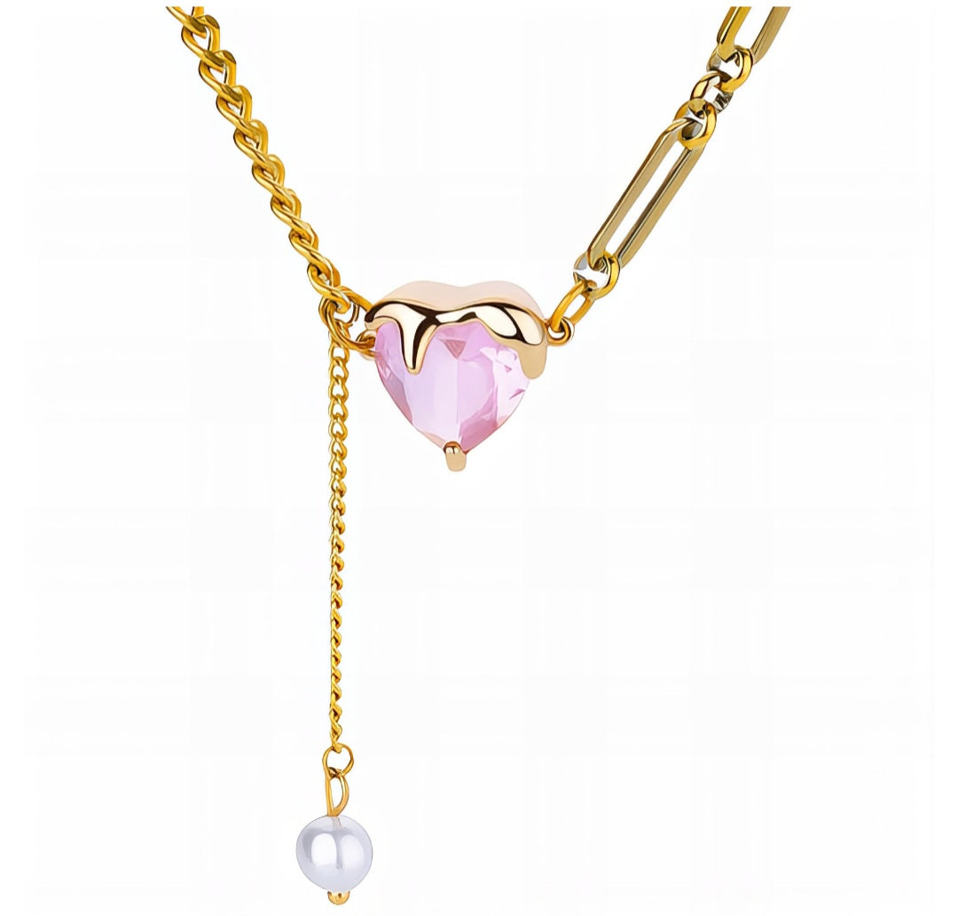 Waterproof Pink Heart Pendant