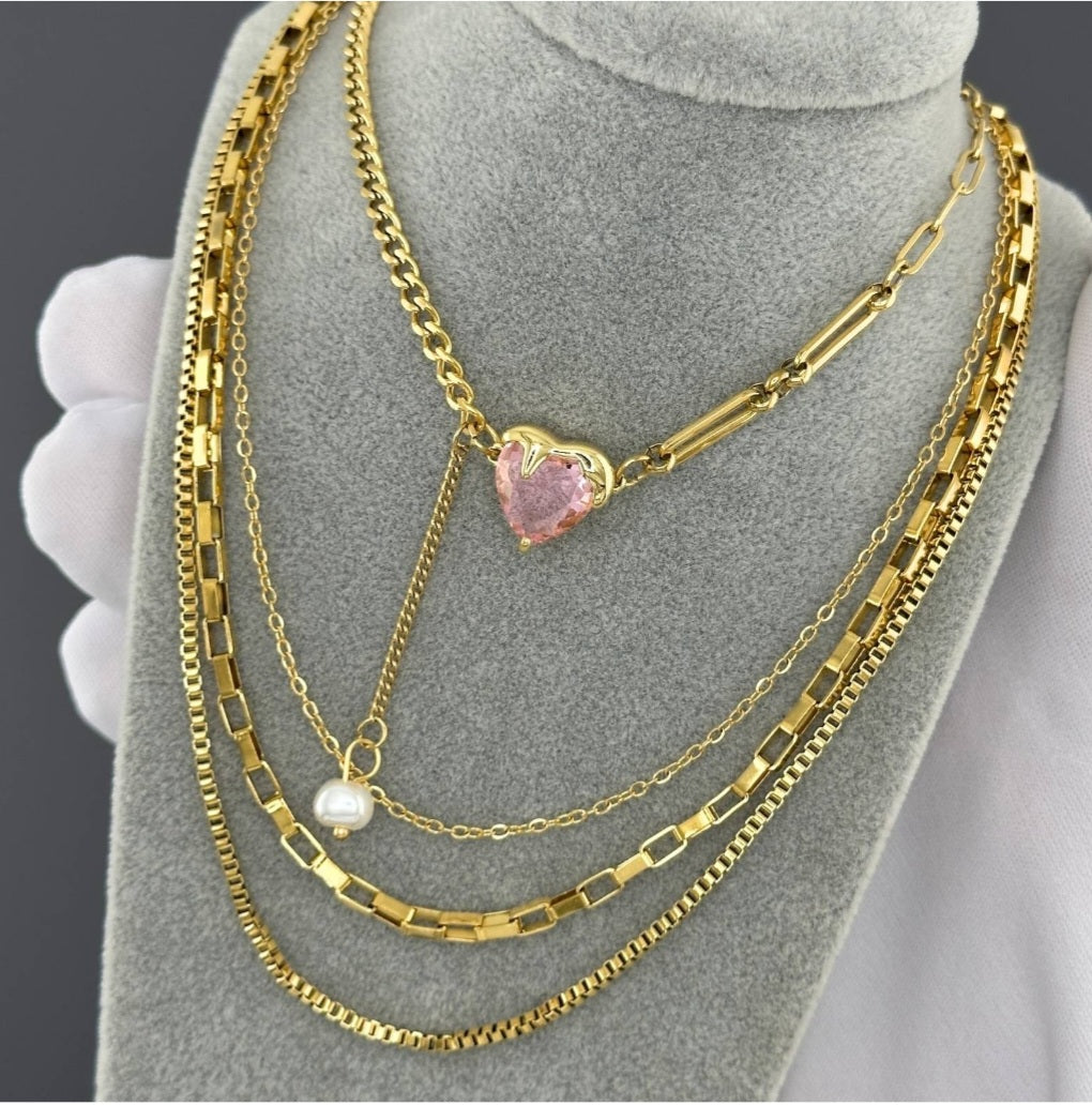 Waterproof Pink Heart Pendant
