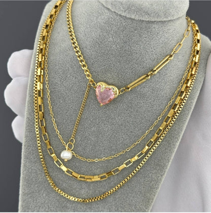 Waterproof Pink Heart Pendant