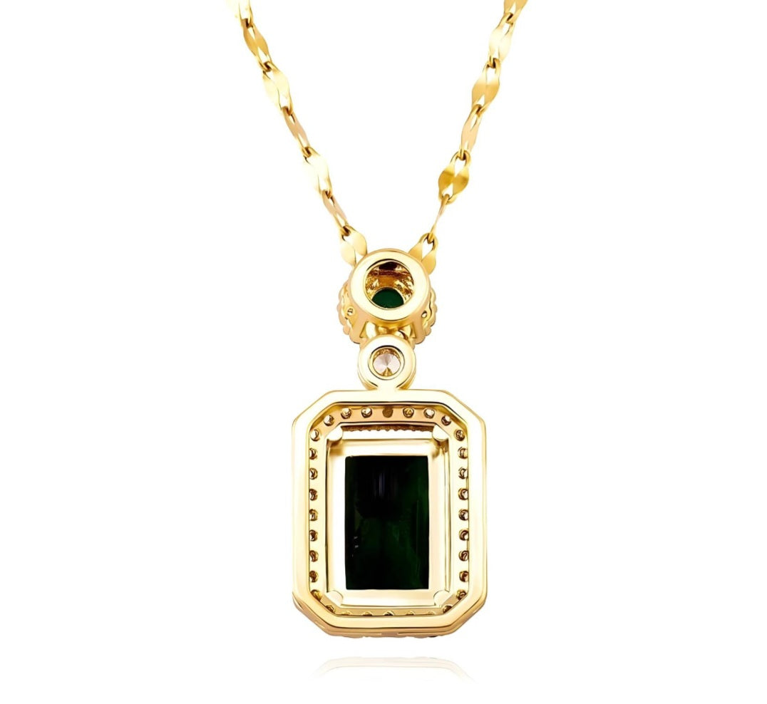Waterproof Green Emerald Fashion Jewelry set (18K Gold Plated)